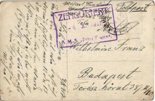 1917 SMS PRINZ EUGEN Osztrák-Magyar Haditengerészet pre-dreadnought csatahajó személyzete a fedélzet...