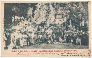 1903 Hátszeg, Hateg; Rudolf trónörökös retyezáti emléktáblájának leleplezési ünnepélye 1897-ben. Groszeck Károly kiadása / the unveiling ceremony of the memorial plaque of Crown Prince Rudolf in 1897 (Rb)