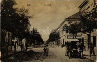 1908 Győr, Árpád út, Piczek György, Winter, Farnadi üzlete, automobil. W. L. 2079. (EB)