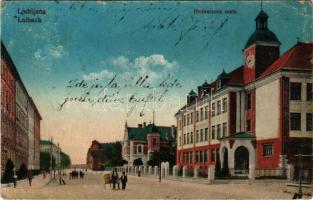 1915 Ljubljana, Laibach; Bleiweisova cesta / square, street (EK)