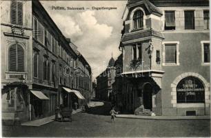 1913 Ptuj, Pettau; Ungartorgasse / street view, savings bank. Josef Kasimir