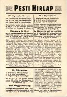1936 Igazságot Magyarországnak! Hátoldalon Pesti Hírlap XI. Olimpiai cikke / Justice pour la Hongrie...