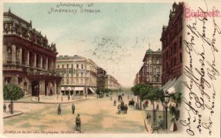 Budapest VI. Opera és Andrássy út litho