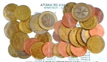 Málta 2008. 1c (4x) + 2c (3x) + 5c (5x) + 10c (6x) + 20c (6x) + 50c (5x) + 1E (3x) + 2E (2x) "Euro Starter Pack" T:BU Malta 2008. 1 Cent (4x) + 2 Cent (3x) + 5 Cent (5x) + 10 Cent (6x) + 20 Cent (6x) + 50 Cent (5x) + 1 Euro (3x) + 2 Euro (2x) "Euro Starter Pack" C:BU