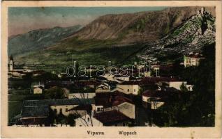 1917 Vipava, Wippach; general view, castle ruins. A. Schwidernoch