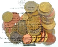 Szlovákia 2009. 1c (5x) + 2c (5x) + 5c (5x) + 10c (6x) + 20c (8x) + 50c (8x) + 1E (6x) + 2E (2x) "Euro Starter Pack" T:BU Slovakia 2009. 1 Cent (5x) + 2 Cent (5x) + 5 Cent (5x) + 10 Cent (6x) + 20 Cent (8x) + 50 Cent (8x) + 1 Euro (6x) + 2 Euro (2x) "Euro Starter Pack" C:BU