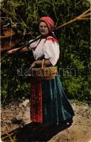 Kalotaszeg, Tara Calatei; Kalotaszegi leány, erdélyi népviselet / Magyarisches Mädchen aus Kalotaszeg (Siebenbürgen) / Transylvanian folklore + " Szépség verseny" (EK)