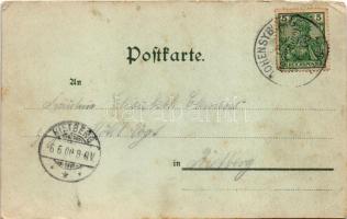 1900 Syburg (Dortmund), Sigiburg, Hohensyburg; Hotel Rich. Wulf. Verlag Rich. Wulf / hotel at night ...