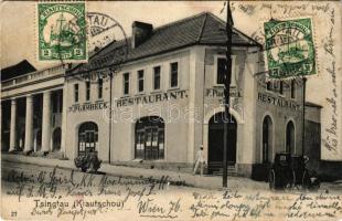 1912 Qingdao, Tsingtao, Tsingtau, Kiautschou Bay concession; P. Plambeck Restaurant (fl)