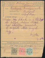 1891 Díjjegyes zárt táviratlap 38kr belső kiegészítéssel "NEMES-VID" - "KOMÁRVÁROS&qu...