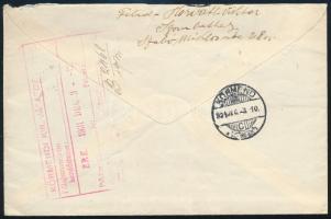 1931 Sérült 20f levélen Szombathelyről Körmendre hátoldalán járásbírósági iktatással