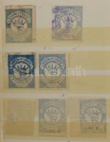 Karcag városi okmánybélyegek gyűjteménye kis berakóban, 84 db közte különlegességek, változatok. Min...