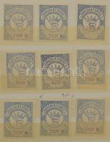 Karcag városi okmánybélyegek gyűjteménye kis berakóban, 84 db közte különlegességek, változatok. Min...