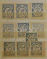 Karcag városi okmánybélyegek gyűjteménye kis berakóban, 84 db közte különlegességek, változatok. Min...