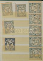 Karcag városi okmánybélyegek gyűjteménye kis berakóban, 84 db közte különlegességek, változatok. Min...