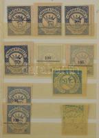 Karcag városi okmánybélyegek gyűjteménye kis berakóban, 84 db közte különlegességek, változatok. Min...