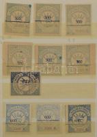 Karcag városi okmánybélyegek gyűjteménye kis berakóban, 84 db közte különlegességek, változatok. Min...