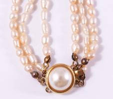 Háromsoros gyöngy nyaklánc, 42g