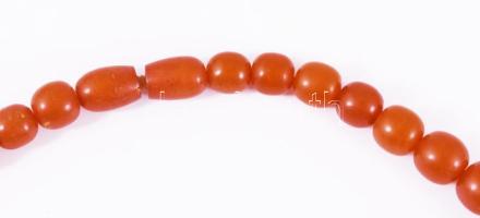 Borostyán nyaklánc, h: 48 cm