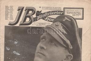 [Folyóirat] Illustrierter Beobachter. Hauptschriftleiter: Dietrich Loder. 19. Jahrgang, Folge 21 (25. Mai 1944) [Az NSDAP illusztrált hetilapjának 1944. május 25-i lapszáma] München, 1944. Zentralverlag der NSDAP - Buchgwerbehaus M. Müller und Sohn. [16] p. Az NSDAP központi propagandalapjának, a Völkischer Beobachternek képes hetilapját minden német szövetséges, illetve általuk megszállt országban terjesztették. 1944. májusi lapszámunk a nyugat-ukrajnai Tarnopol német védőit magasztalja. A további oldalakon kiképzési és előléptetési híranyag; aktuális német színművek és vígjátékok bemutatóiról készült riport. Gondtalan berlini villamosközlekedésről készült karikatúra-összeállítás zárja a lapszámot. Az Illustrierter Beobachter szerepel az Ideiglenes Nemzeti Kormány által 1945-ben betiltott művel jegyzékén. Az első borítófedélen apró szakadásnyom. Fűzbe, illusztrált, foltos kiadói borítóban, középen hajtásnyommal. Jó példány.
