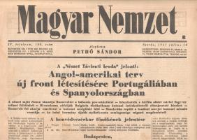 [Folyóirat] Magyar Nemzet. 14 szórványszám 1941. július 13. és 1943. június 23. között. Valamennyi l...
