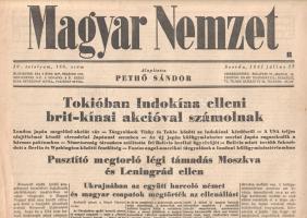 [Folyóirat] Magyar Nemzet. 14 szórványszám 1941. július 13. és 1943. június 23. között. Valamennyi l...