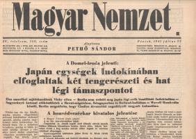 [Folyóirat] Magyar Nemzet. 14 szórványszám 1941. július 13. és 1943. június 23. között. Valamennyi l...