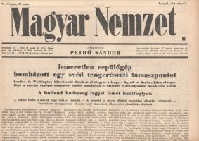 [Folyóirat] Magyar Nemzet. 14 szórványszám 1941. július 13. és 1943. június 23. között. Valamennyi l...