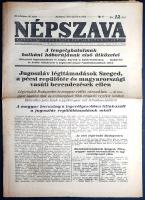 [Folyóirat] Népszava. A Szociáldemokrata Párt központi lapja. Főszerkesztő: Szakasits Árpád. 69. évf...