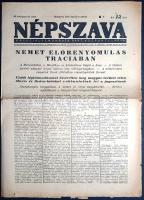 [Folyóirat] Népszava. A Szociáldemokrata Párt központi lapja. Főszerkesztő: Szakasits Árpád. 69. évf...
