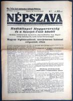 [Folyóirat] Népszava. A Szociáldemokrata Párt központi lapja. Főszerkesztő: Szakasits Árpád. 69. évf...