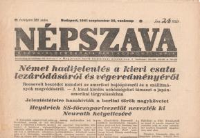 [Folyóirat] 19 hiányos Népszava-lapszám [csak a II. világháborúról tudósító oldalak vannak meg] az 1...