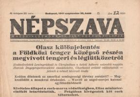 [Folyóirat] 19 hiányos Népszava-lapszám [csak a II. világháborúról tudósító oldalak vannak meg] az 1...