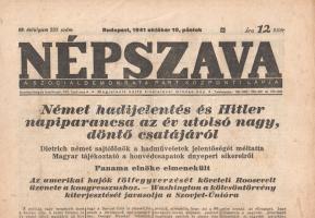 [Folyóirat] 19 hiányos Népszava-lapszám [csak a II. világháborúról tudósító oldalak vannak meg] az 1...