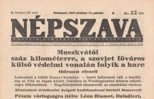 [Folyóirat] 19 hiányos Népszava-lapszám [csak a II. világháborúról tudósító oldalak vannak meg] az 1...