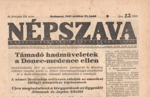 [Folyóirat] 19 hiányos Népszava-lapszám [csak a II. világháborúról tudósító oldalak vannak meg] az 1...