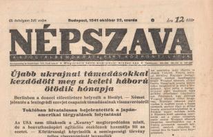 [Folyóirat] 19 hiányos Népszava-lapszám [csak a II. világháborúról tudósító oldalak vannak meg] az 1...