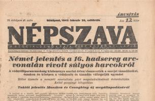 [Folyóirat] 19 hiányos Népszava-lapszám [csak a II. világháborúról tudósító oldalak vannak meg] az 1...