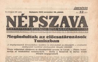 [Folyóirat] 19 hiányos Népszava-lapszám [csak a II. világháborúról tudósító oldalak vannak meg] az 1...
