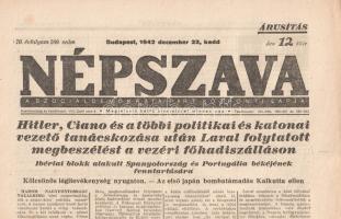 [Folyóirat] 19 hiányos Népszava-lapszám [csak a II. világháborúról tudósító oldalak vannak meg] az 1...