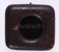 Antik támasztható zsebóra tok, kopással, 7x8 cm