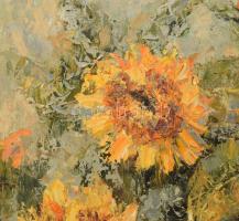 Olvashatatlan jelzéssel: Csendélet. Olaj, vászon. Dekoratív, sérült fakeretben. 70×80,5 cm