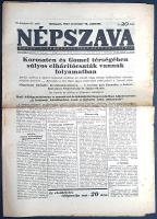 [Folyóirat] Népszava. A Szociáldemokrata Párt központi lapja. Főszerkesztő: Szakasits Árpád. 71. évf...