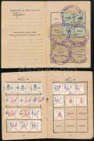 1949-1951 Dolgozó Parasztok és Földmunkások Országos Szövetsége tagsági könyv, 2 db, mindkettőben bélyegekkel