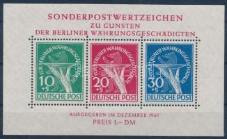 Németország - Berlin 1949 Segély a rászorulóknak blokk Mi 1 Schlegel prüf! (Mi EUR 950.-)