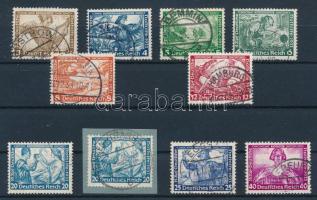 Deutsches Reich 1933 Wagner sor Mi 499-507 + 505 A (14 : 13 fogazással) luxus minőség (Mi EUR 630.-)