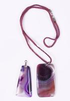 Achát nyaklánc 2 medállal