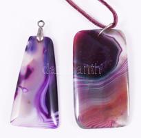 Achát nyaklánc 2 medállal