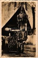 1934 Késmárk, Kezmarok; Vnútro starého ev. dreveného kostola z roku 1717 / a régi evangélikus fatemplom belső, szószék / Lutheran wooden church, interior (lyuk / pinhole)