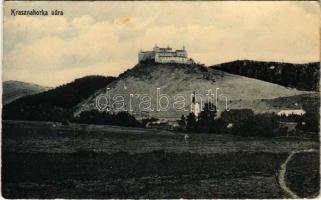 1908 Krasznahorkaváralja, Krásnohorské Podhradie (Rozsnyó, Roznava); Krasznahorka vára. Falvi Jenő kiadása / Hrad Krásna Horka / castle (fl)